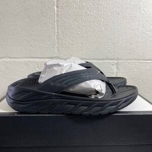 Hoka One One Ora Recovery Flip Flop Black Sandals Slip On Women's 11 Men's 9